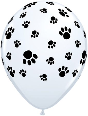 5" Paw Prints White
